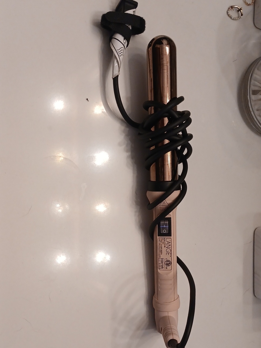 L'ange Rose Gold Curling Wand - Metal Barrel Styling Iron